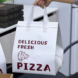 Sac en aluminium non tissé pour boulangerie, pizza, sac jetable, isolation et impression de logo avec poignée - Product Image 3