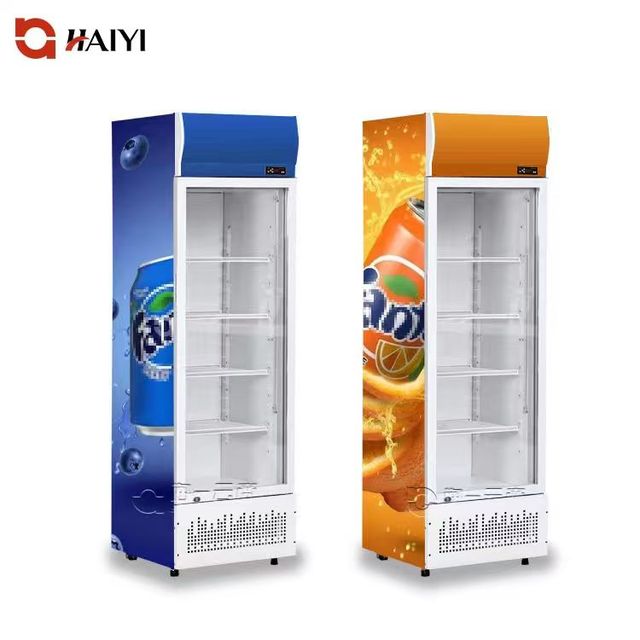 Single Door Beverage Cooler Fridge Vertical Air Cooled Chiller Drink Cooler Cold Drink Fridge for Sale