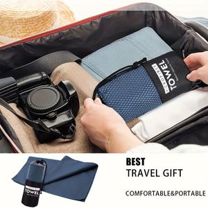 Sac en filet portable, serviette en microfibre, forte absorption d'eau, séchage rapide, pour le sport, les voyages, l'usage quotidien, multifonctionnel, en polyester - Product Image 4