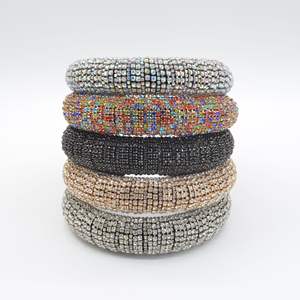 طوق رأس إسفنجي ماسي متلألئ باللمعة طوق رأس أنيق للعروسة بتصميم كريستالي من الشعر التشيكي طقم رأس للحفلات طوق رأس من حجر الراين اللامع - Product Image 3