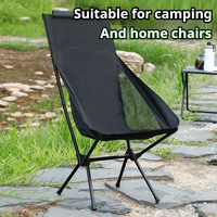 Chaise de jardin pliable moderne noire, en tissu Oxford durable, avec structure en acier carbone, mobilier d'extérieur portable pour la gym et la pêche
