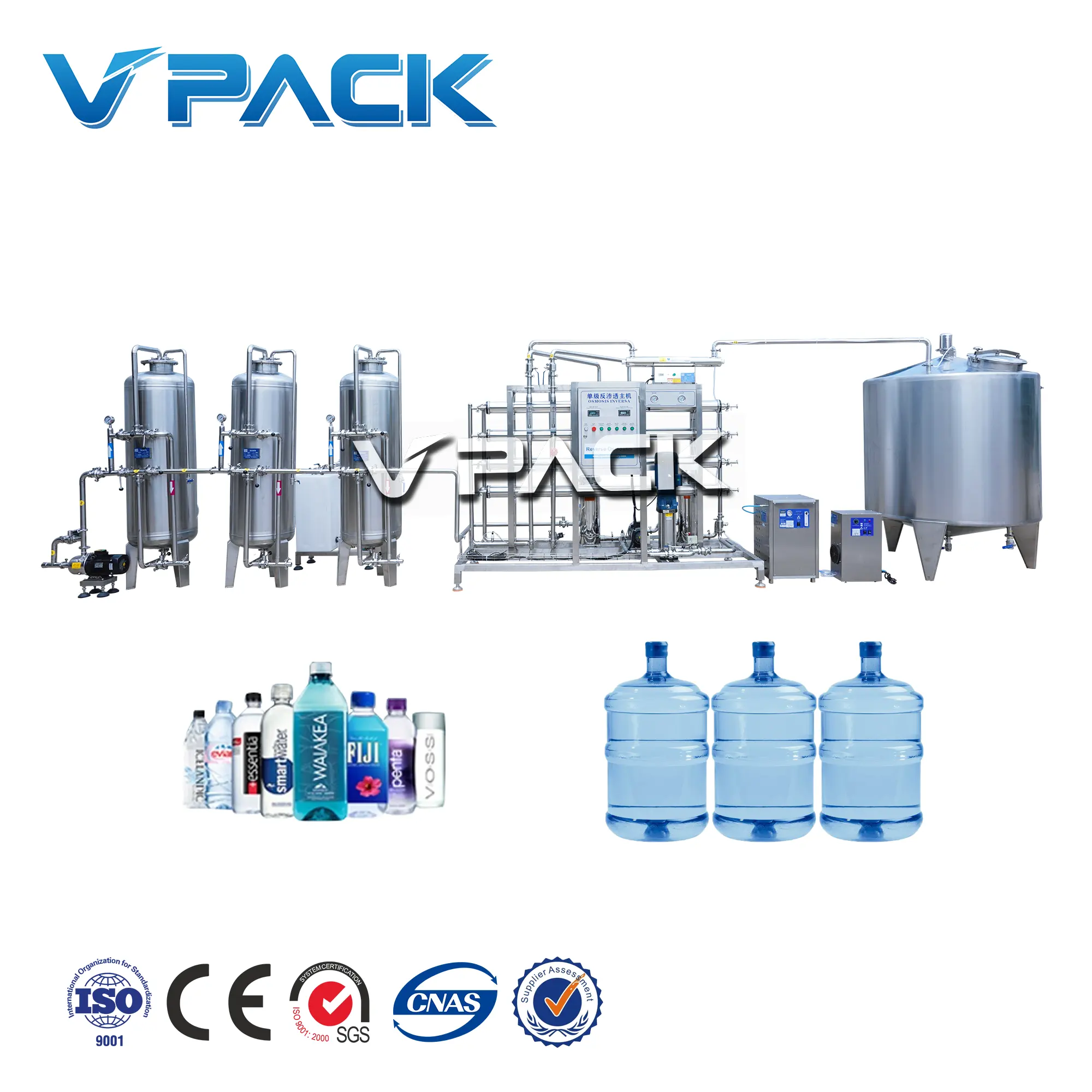 معدات لمياه الشرب/المياه نظام معالجة RO محطة مياه لإنتاج تعبئة الزجاجات