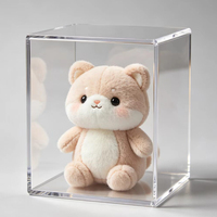 Vente directe, boîte de rangement pour poupées en acrylique carrée épaisse et durable, acrylique transparent avec ruban, boîte cadeau