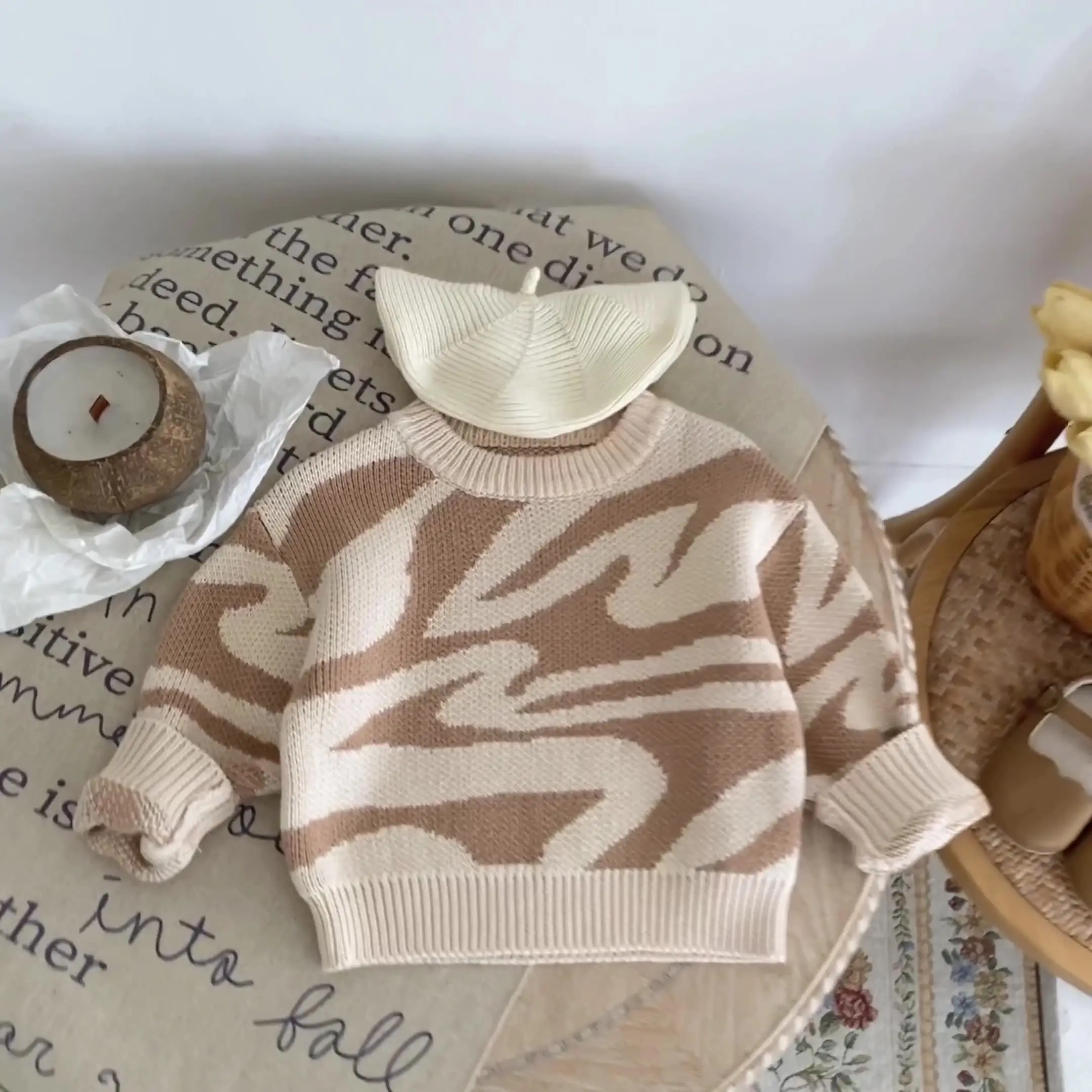 Engepapa Frühling und Herbst Jungen Jacquard Strick pullover Trendy Infant Top Baumwolle Baby Strickwaren