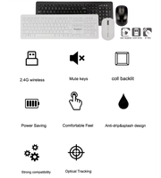 Vente en gros clavier et souris sans fil ultra-mince USB Plug and Play Combo touches personnalisées russe/arabe/chocolat