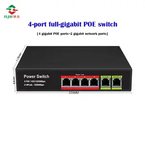 مفتاح poe 4 100 فولت, 4 1000 802 مفتاح poe لـ IP 4-port 10//Mbps IEEE. 3af/802.3at PoE switch