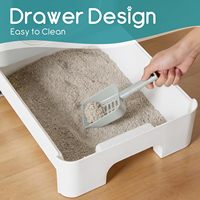 Grande litière pliable pour chat avec couvercle, design tiroir pour un nettoyage facile, contrôle des odeurs pour chats d'intérieur