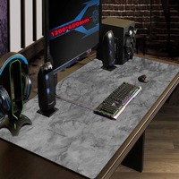 Tapis de souris de jeu gris Tapis d'ordinateur Grand tapis de souris Claviers en marbre Accessoires de bureau Pc Setup Deskmat étanche à l'eau