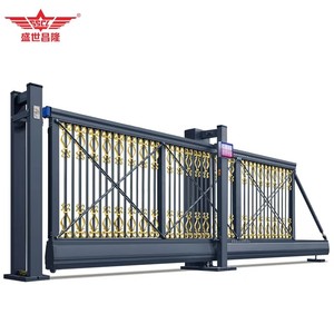 Portail coulissant moderne automatique en fer forgé Shengshichanglong pour allées extérieures, appartements, hôtels, gymnases - Product Image 1