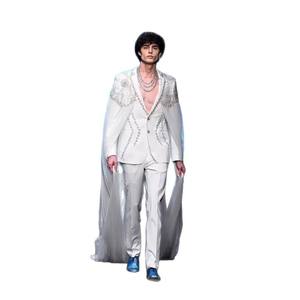 بدلات رجالية للزفاف مكونة من قطعتين (سترة وبنطلون) مزينة بالكريستال، بدلات رسمية أنيقة للعريس، سترة رسمية للمكتب والحفلات - Product Image 2