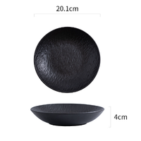 Nouvel arrivage de vaisselle en céramique Elegance Hotel Use Durable White and Black Porcelain Restaurant Modern Dish Stone Grain Plate