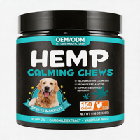 Permen Kunyah Penenang Untuk Anjing 150 Kunyahan Rasa Ayam Dengan Minyak Hemp Ekstrak Kamomil Dan Akar Valerian Meningkatkan Relaksasi OEM ODM