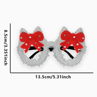 Kit de Decoración para Fiesta de Cumpleaños con Lazo Dorado, Gafas Decorativas con Temática Navideña, Accesorio de Disfraz para Cosplay de Navidad