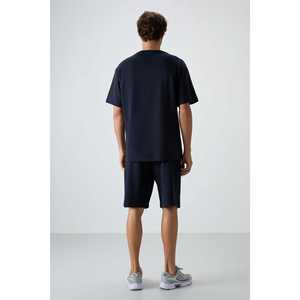 Ensemble de shorts pour homme en coton bleu marine, coupe ample, basique, 100% coton, 85249 - Product Image 1