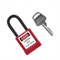 Cadenas de sécurité industriel antivol en alliage d'aluminium AJF avec conception de retenue de clé, longueur de la manille de 40 mm et diamètre de 6,4 mm