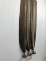 YOUMI Extensions de cheveux humains vierges russes Remy, cuticules alignées, pointes plates, kératine, 18 pouces, couleur méchée pour salon
