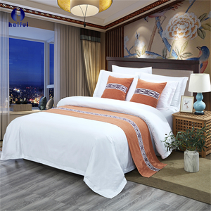 थोक लक्जरी 100% कपास होटल बेडरूम बिस्तर के बिस्तर को डुवेट कवर तकिया के साथ आंतरिक फिट शीट - Product Image 3