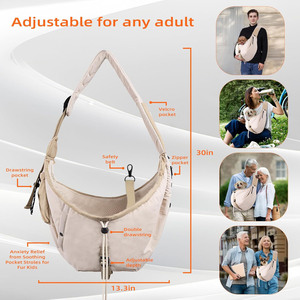 Sac de transport pour chien et chat jusqu'à 9 kg, sac à bandoulière pour chiot, sac à main pour animaux de compagnie avec sangle d'épaule, mains libres pour les voyages - Product Image 2