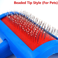 Brosse à poils bleue pour animaux de compagnie, peigne à aiguilles en acier inoxydable, manche en plastique, brosse de toilettage pour chiens et chats, brosse anti-poils
