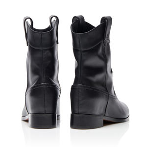 Chaussures d'hiver en cuir PU pour femmes, bottines <span class=keywords><strong>plates</strong></span> et courtes, couleur noire, collection - Product Image 2