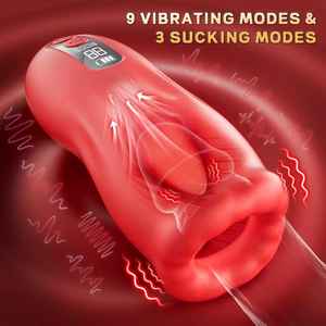 Volwassen seksspeeltje voor koppels, mannelijke masturbatie-apparaat, penis trainer, vibrator met 9 vibraties & 3 zuigfuncties, pocket pussy, penispomp, stroker - Product Image 3