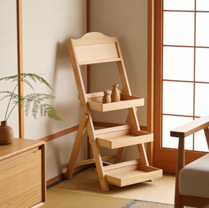 Estante Plegable de Madera de <span class=keywords><strong>Pino</strong></span> de Tres Niveles con Pizarra Blanca en la Parte Superior, Tipo Vertical, Multifuncional, Ecológico, Impermeable - Product Image 4