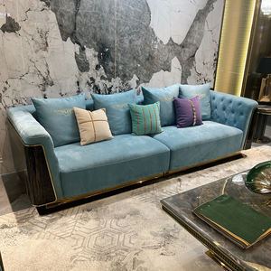 أثاث غرفة معيشة إيطالي حديث مع طاولة قهوة أثاث غرفة معيشة فاخر حديث من نسيج nubuck - Product Image 5