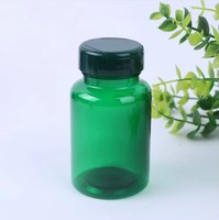 Personnalisé 100ml 150ml Bouteille en plastique PET médicale verte Bouteille de pilules en plastique vide Petites bouteilles en plastique