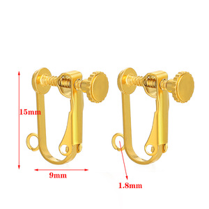 A1902 boucles d'oreilles chaudes accessoires de bijoux sans nickel plaqué or 18 carats boucles d'oreilles clip <span class=keywords><strong>pour</strong></span> femmes résultats d'<span class=keywords><strong>oreille</strong></span> en acier inoxydable - Product Image 3