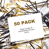 50 PCS Pack Métallique Frangé Bruit Maker Musical fête éruptions sifflets corne fête décoration ensemble