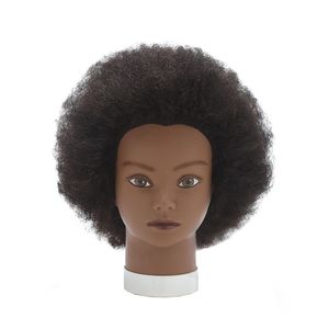 Peluca Afro negra de cabello humano para niños, cómoda diadema - Product Image 1