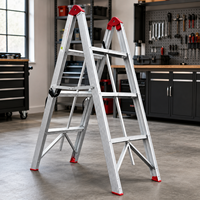 Échelle pliante robuste en aluminium à cadre en A, échelle de sécurité double face, fournisseur OEM, directement de l'usine