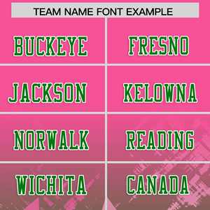 Camiseta de Fútbol Americano Personalizada con Degradado de Estrellas en Rosa y Verde Kelly - Product Image 3