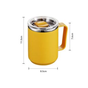 Nueva Taza de Agua de Acero Inoxidable Aislada y Creativa para Oficina, con Asa, Doble Pared y Tapa, para Café - Product Image 3