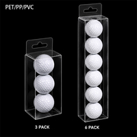 Boîte à balles de golf en PET recyclé certifié GRS, emballage transparent écologique et recyclable, 3 à 6 balles de golf, autocollants personnalisés avec logo artisanal