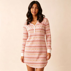 Wome's Bamboo Clothing Matching Christmas Pajamas Sets Wholesale Custom Thermal Knitted Two Pieces Christmas <b>Pyjamas</b> Sleepwear - Product Image 1