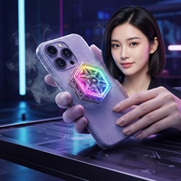 Support de téléphone magnétique blanc avec ventilateur de refroidissement RGB en aluminium pour jeux et diffusion en direct sur mobile