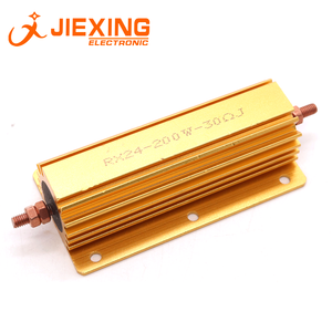 Résistance blindée et à ailettes personnalisée RX24 200W 30R 30 Ohms <span class=keywords><strong>30OHM</strong></span> 30RJ, boîtier en aluminium doré, résistances haute puissance - Product Image 1