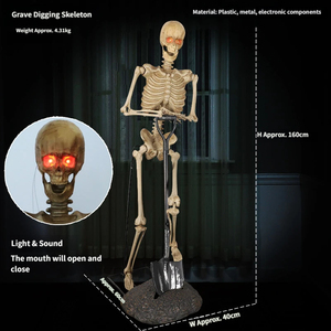Decoración Animada de <span class=keywords><strong>Halloween</strong></span>: Esqueleto Fantasma Grande Brillante con Sonido, Eléctrico y Mecánico, <span class=keywords><strong>para</strong></span> Escenas de Habitaciones Encantadas - Product Image 3