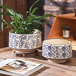 Nouveau Pot de fleur en céramique Vintage Antique chinois <span class=keywords><strong>poterie</strong></span> bleue et blanche plantation de fleurs ménage <span class=keywords><strong>jardin</strong></span> extérieur - Product Image 3