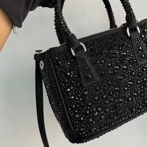 2024 Special Birthday Gift designer tote bags for women Long shoulder strap crossbody Luxury Diamond Black Handbag women bags