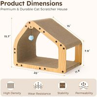Maison à gratter pour chat en carton avec balles, lit pour chat, tunnel pour chats d'intérieur et chatons