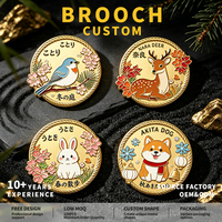 Cadeau de Noël : Broche Exquise de Style Japonais, Motif Animal de Dessin Animé, Personnalisée, Premium, Créative, en Métal, Badge Souvenir