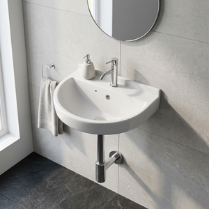 Modern Ceramic Wall Hung Wash Basin Single Hole Bathroom Hand Wash Sink for Hospital Mall Villa Projects Wholesale - Product Image 6