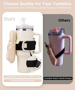 Porte-bouteille d'eau avec sangle Porte-bouteille d'eau Porte-monnaie pour gobelet Stanley Cup 30/40oz avec poche pour téléphone et écouteurs - Product Image 3