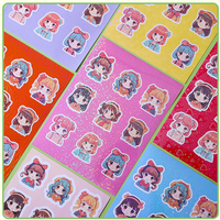 Feuilles d'autocollants prédécoupés personnalisés avec logo, autocollants Kawaii imperméables, feuilles d'autocollants de dessins animés