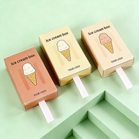 Boîte cadeau mignonne en forme de crème glacée de qualité supérieure, personnalisée, impression encre soja, vente chaude, emballage en papier pour bâtonnets glacés