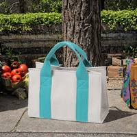 Bolsa de Lona Resistente Personalizada con Correa de Hombro con Patrón Geométrico y Asa de Mano para Compras Reutilizables