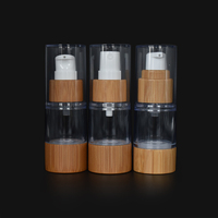 Emballage cosmétique sans air de luxe 30ml 100ml pompe sans air lotion flacon pulvérisateur en bambou sans air avec pompe en bambou