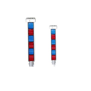 Traffic Warning Light Red Blue Flashing Led Pole Mount Aluminum Frame Ip65 Battery Powered - Product Image 1